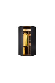 Resim Caddeyıldız Suare Antrasit Köşe Giysi Dolabı 