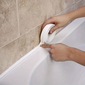 Resim Banyo ve Mutfak için Beyaz PVC Kendinden Yapışkanlı Su Geçirmez Mühürleme Bandı - Duş, Lavabo ve Tezgahlar için Dayanıklı, Sızdırmaz Duvar Stickerı, Duş Mühürleme Bandı, Seramik Yüzey Koruma, Kolay Uygulama Bandı 