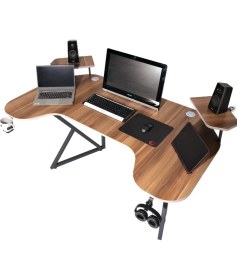 Resim Michael Brean Özel Joystick Tasarım Oyuncu Masası 160 cm Bardaklık ve Kulaklık Tutucu Hediye 