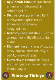 Resim Özel Üretim Psikolojik Kişisel İç Yansıtma Kehanet Açıklamalı Başlangıç Tarot Destesi 78 Kart 