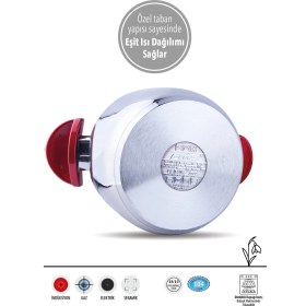 Resim Fms Güveç Düdüklü Tencere 7 Litre Kırmızı | Hızlı Pişirme | İndüksiyon Uyumlu | 18/10 Paslanmaz 
