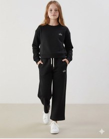 Resim A.l.o Baskılı Genç Takım Sweatshirt & Eşofman Altı Siyah 