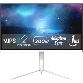 Resim Rampage Glacier GL27R200Q 27 200Hz 1ms Fast IPS Qhd 2k Adaptivesync Rgb Pivot Beyaz Flat Oyuncu Monitörü 