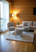 Resim Zinnet Design Bella Oturma Takımı–İkili Koltuk, İki Adet Berjer ve Bir Adet Sandıklı Puf, Ofis & Salon Kullanımı 