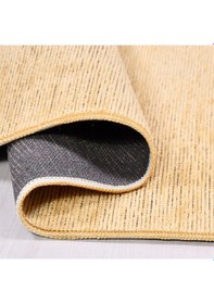 Resim Çam Halı Crea Decolux Azade 8202 Sarı Özel Kaymaz Tabanlı Pamuk Dokuma Kilim - 80x150 