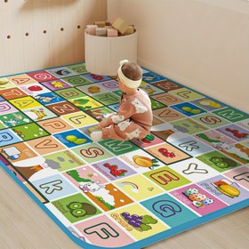 Resim Büyük & Nem Geçirmez Kalın Köpük Piknik Matı - Kum Geçirmez, ısıya Dayanıklı, Taşınabilir Katlanır Plaj Kamp ve Ev Kullanımı İçin Renkli Alfabe Desenli Dış Mekan Oyunlu Nokta Kolay Temizlenebilir Malzeme Aile Pikniği için 