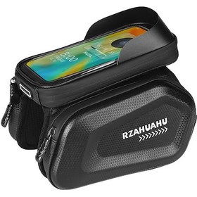 Resim Maiyame Bisiklet Ön Çerçeve Çantası - Su Geçirmez, Dokunmatik Ekran Uyumlu, 7 İnç Telefon Ve Aksesuar Saklama Siyah 