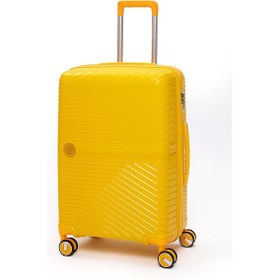 Resim Elatae Exclusive Pro Polipropilen Kırılmaz 2'li Valiz Seti Orta Boy Ve Makyaj 2'li Set Sarı 5239 