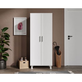 Resim ROSEPAL Erciyes Rüya 9 Raflı 2 Kapaklı Beyaz Ayakkabılık 