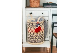 Resim Tex Republic Kilim Desenli Sepet-Kirli Çamaşır Sepeti-Oyuncak Sepeti Saklama Organizer 37X30 cm 