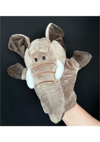 Resim Fil El Kuklası Hareketli Ağızlı El Kuklaları Gri 