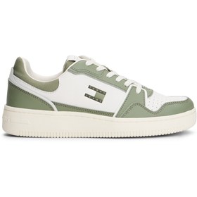 Resim Tommy Hilfiger Tommy Jeans Retro Basket Erkek Yeşil Spor Ayakkabı 