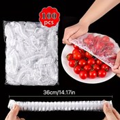 Resim 100 Adet Renkli Tek Kullanımlık Saklama Filmi Kapakları - Gıda Sınıfı Plastik, Mutfak, Piknikler ve Barbeküler İçin Mükemmel 
