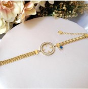 Resim MİHREM Çelik Gold Renk Çeyrek Altınlık Bileklik 
