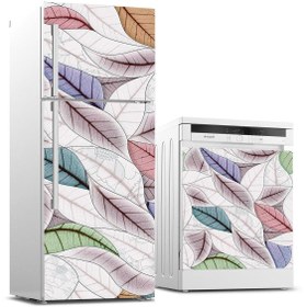 Resim Jasmin2020 Buzdolabı Ve Bulaşık Makinası Sticker Kaplama Etiketi Yapraklar 