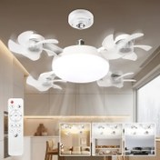 Resim 1 Adet LED Akıllı Tavan Fan Işığı - E27/E26 Soketli, Uzaktan Kumandalı, Ayarlanabilir Parlaklık ve 3 Hız Seçeneği, Enerji Tasarruflu Göz Koruma LED Aydınlatma, Oturma Odası Yemek Odası ABS Sessiz Entegre Tavan Fanı Işıklı, Yatak Odası Mutfak Banyo için Modern Tasarım (2'si-1 Arada 4 Başlıklı) - Tüm Mevsimler İçin Uygun 