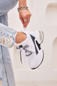 Resim Ayakkabı Delisiyim Gizli Dolgu Topuklu Kadın Beyaz Spor Ayakkabı Sneaker – Air Tabanlı, Fosris 