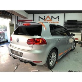 Resim LS2 Golf 6 Arka Tampon Difüzör Rieger 2008-2012 Arası Parlak Siyah 