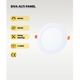 Resim 12W Sıva Altı Yuvarlak Slim LED Panel 4000K Gün Işığı - 2 Adet 