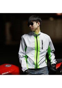 Resim Novahub Yeşil Yansıtıcı Bisiklet Ceket, Spor Rüzgarlık, Gece Koşu, Rüzgar Geçirmez, Nefes Alabilir, Erkek, S-3xl Yeşil 