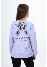 Resim Toontoy Kız Çocuk Baskılı Sweatshirt Koyu Mavi 