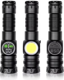 Resim 9 Mod Şarjlı Kamp Lambası El Feneri Siyah 