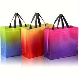 Resim 15 Adet Gradyan dokumasız Polipropilen Hediye Çantaları - Düğünler, Doğum Günleri, Partiler, Tatiller için Çok Amaçlı Alışveriş Tote Çantaları - Dayanıklı, Elektrik Gerektirmez 