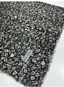 Resim Poloist Desenli Flamalı Keten Eşarp- 05653 Füme 