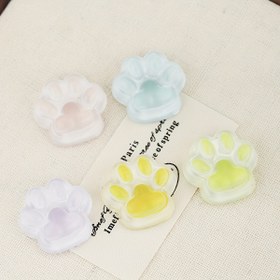 Resim 2 adet Büyüleyici Karanlıkta Parlayan Kedi Pati Reçine DIY Süsler, Telefon Kılıfı için Uygun, Buzdolabı Mıknatısları ve Takı Yapımı için, Yeniden Kullanılabilir Hayvan Desenli Dekorasyonlar, Ev ve Parti için Mükemmel 