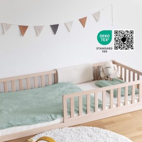Resim %100 Organik Pamuk Müslin Bebek Nevresim Takımı 100x135 cm Oeko Tex Sertifikalı - Yeşil 
