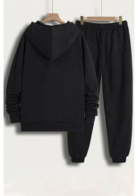 Resim Uyguntarz Unisex Space Baskılı Eşofman Takımı Siyah 