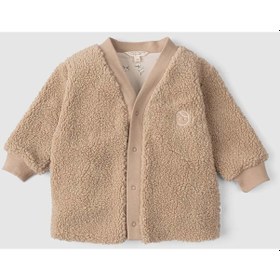 Resim Wellsoft Bebek Hırka Pamuk Desenli Bej Kahverengi 