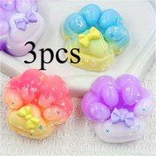 Resim Taba Simli Kedi Patisi - Pastel ve Çok Renkli TPR Sıkma Oyuncaklar, Doğum Günü Partisi Hediyeleri, Karnaval Ödülleri, Aile Eğlencesi (Şeftali, Karışık, Mor, Mavi) 