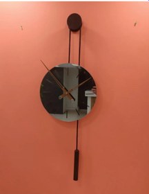 Resim MetaQuartz Aksesuar Pendulum Blackclock Duvar Saati ,metal Duvar Saati,aynalı 