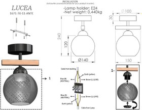 Resim Lucea Beta Tekli Siyah Plafonyer 