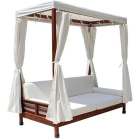 Resim BERZBUĞ LÜKS Mina Ahşap Bahçe Yatak 200wX100dX160h Şezlong 
