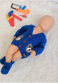 Resim Tasarım Erkek Bebek Ayıcıklı Hırka Takım 