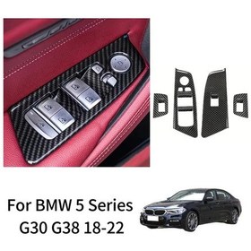 Resim Hightower Bmw 5 Serisi G30 G38 2018-2022 Araç Cam Pencere Anahtar Kapağı Karbon Fiber 