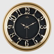 Resim Genel Markalar M-1965-a-1 Duvar Saati Altın Sarısı Çerçeveli Içi Siyah 45cm Kabartma Rakamlı Selefon Korumalı Ameri 
