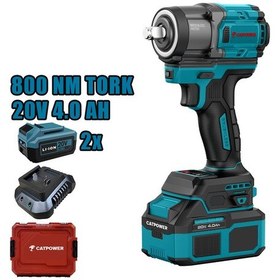 Resim Catpower CAT4227 1/2'' 800NM Li-Ion 20v 4.0AH Kömürsüz Akülü Somun Sıkma 