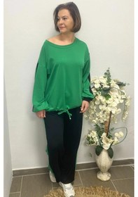 Resim Mia Butik Büyük Beden Çimen Yeşili Mehita Eşortman Takım Çimen Yeşili 