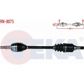 Resim Otoco Renault Kangoo 1.5 Dcı 2008- Komple Aks Sol Ön Uzunluk 675MM 8201235754 