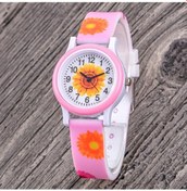 Resim Çocuk Kol Saati Silikon Kordon Kız Çocuk Çiçek Figürlü Pembe Renk St-304347 
