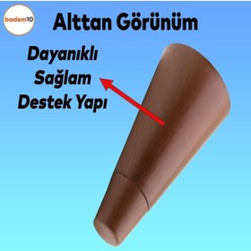 Resim Badem10 Konik Lüks Berjer Mobilya Kanepe Komidin Komodin Koltuk Ayağı 12 Cm Kahverengi Baza Ayakları 