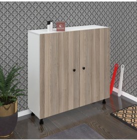 Resim Kenzlife Ayakkabılık Yemeni6 Crdbyz 98 120 32 Kapaklı 6 Raflı 36 Çift Ayakkabı Kapasitesi Ahşap 