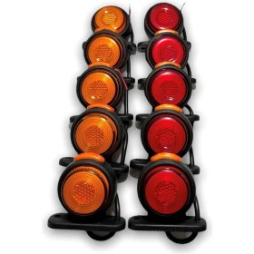 Resim Ahmet Otomotiv (10 Adet) Neon Mini Takoz Sarı-Kırmızı 12V-24V 
