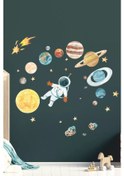 Resim Kotya Motya Desıgn Çocuklar İçin Uzay Temalı Erkek Duvar Stickerları 208900109 Mavi 