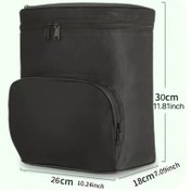 Resim Xuweiwei Large Black Motorcycle Scooter Kask Saklama Çantası Dayanıklı Nylon Çok Bölmeli Ayarlanabilir Kayış 