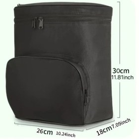 Resim Xuweiwei Large Black Motorcycle Scooter Kask Saklama Çantası Dayanıklı Nylon Çok Bölmeli Ayarlanabilir Kayış 