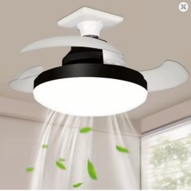 Resim End 3 IŞIK RENKLİ LED IŞIKLI KATLANABİLİR HAYALET KANAT AKILLI TAVAN VANTİLATÖRÜ 